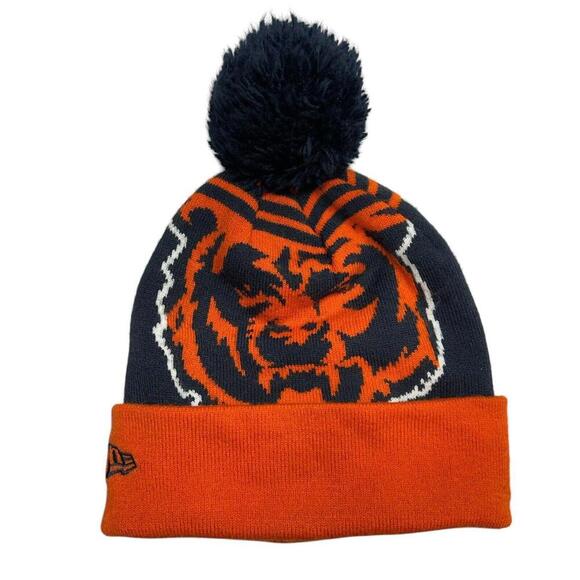 Chicago Bears New Era Beanie Knit Cap Hat NFL Striped OnField Sideline One Size - Picture 3 of 5